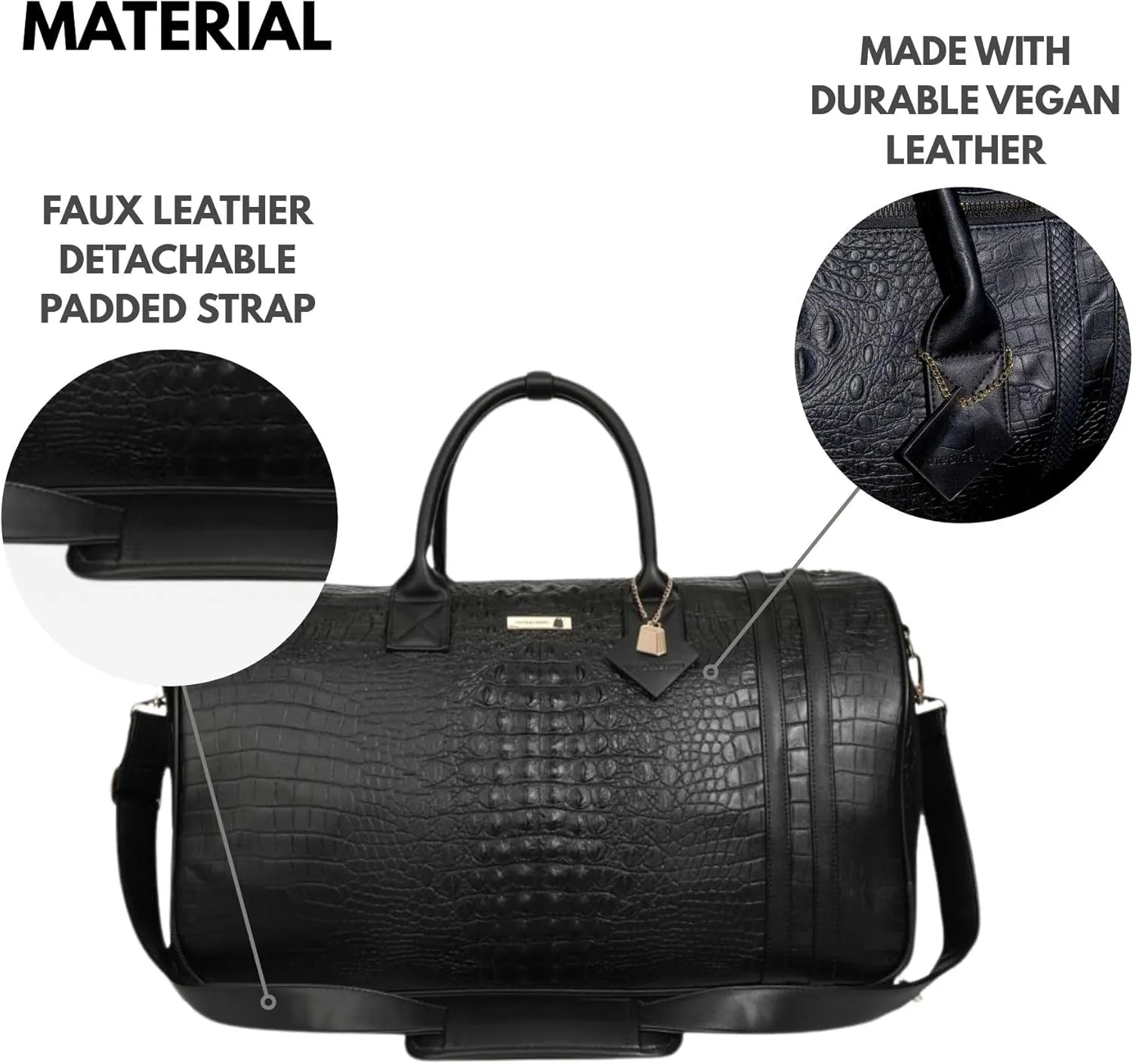 Tote&Carry Apollo 2 Large Rolling Duffle Bag with Wheels, Carry-On Roll Duffel for Travel, Gym, Sports, Overnight, Weekend & All-Purpose Use for Men & Women (Black)