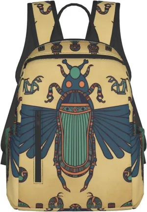 Travel Backpack Egyptian Scarab Laptop Backpack Lightweight Computer Bag Gift for Women Men Hiking Daypack