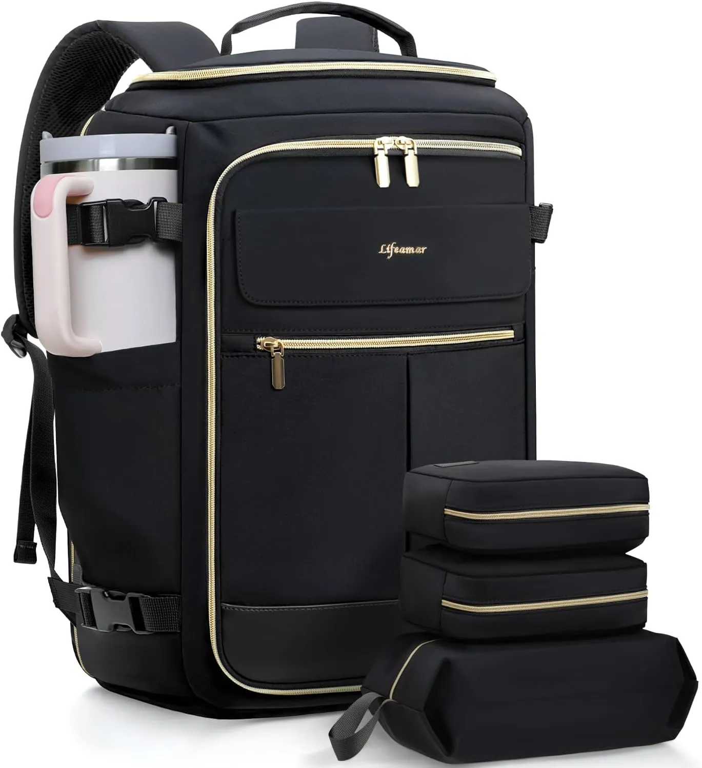 Travel Backpack for Women, 40L Carry On Backpacks Flight Approved, 18x14x8 Inches Personal Item Travel Bag, Large Backpack for Travel fits 17.3” Laptop, Waterproof Weekender Bag