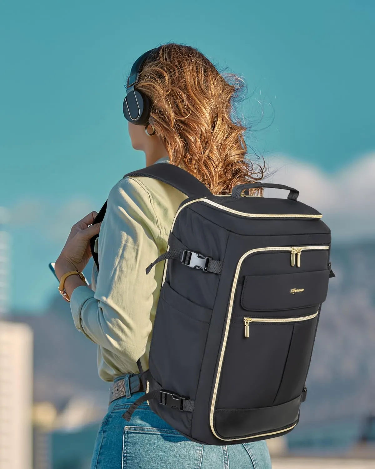 Travel Backpack for Women, 40L Carry On Backpacks Flight Approved, 18x14x8 Inches Personal Item Travel Bag, Large Backpack for Travel fits 17.3” Laptop, Waterproof Weekender Bag