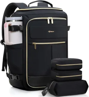 Travel Backpack for Women, 40L Carry On Backpacks Flight Approved, 18x14x8 Inches Personal Item Travel Bag, Large Backpack for Travel fits 17.3” Laptop, Waterproof Weekender Bag