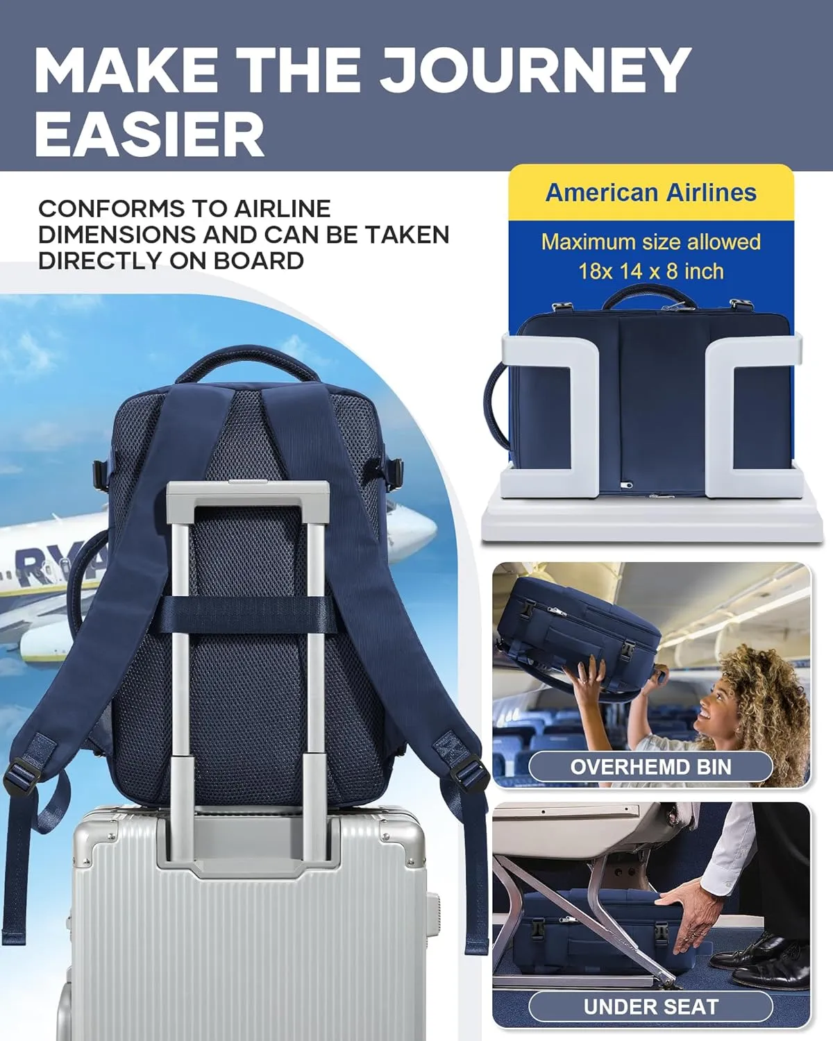 Travel Backpack For Women Men Carry On Backpack For Traveling On Airplanes Personal Item Travel Bag laptop backpacks