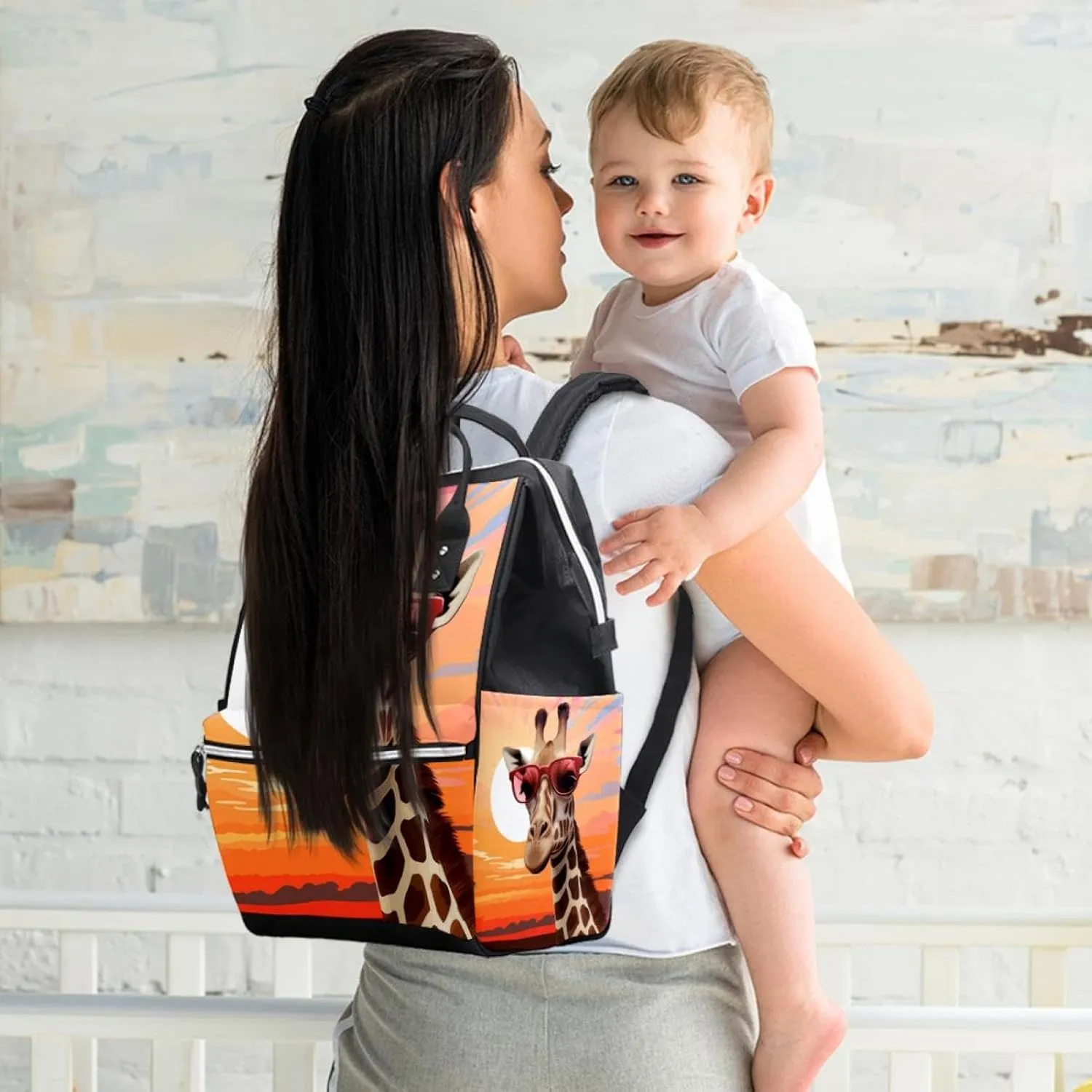 Travel Backpack,Small Backpack,Carry on Backpack,Desert Giraffe Glasses,Backpack