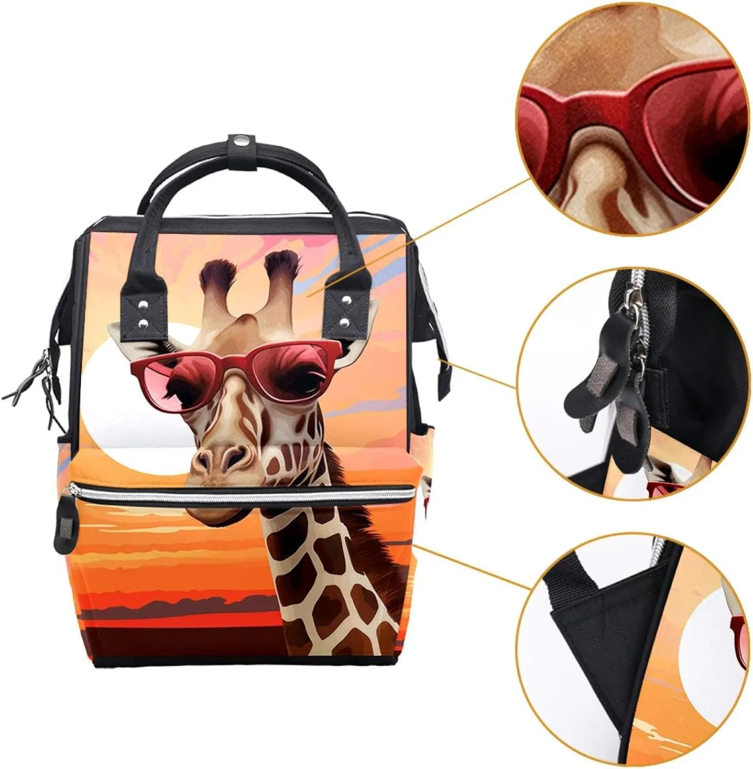 Travel Backpack,Small Backpack,Carry on Backpack,Desert Giraffe Glasses,Backpack