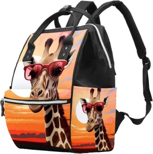 Travel Backpack,Small Backpack,Carry on Backpack,Desert Giraffe Glasses,Backpack