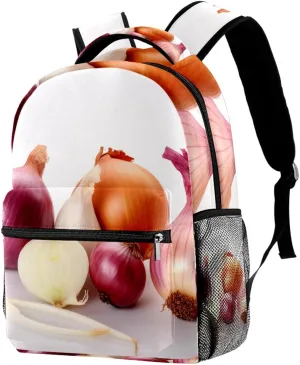 Travel Backpack,Small Backpack,Carry on Backpack,Vegetables Onion and Garlic,Backpack