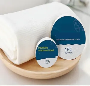 Travel Camping Compressed Towel Disposable Cotton Washcloth 5Pcs 25x50cm Lightweight Quick Dry for Sports Hygiene