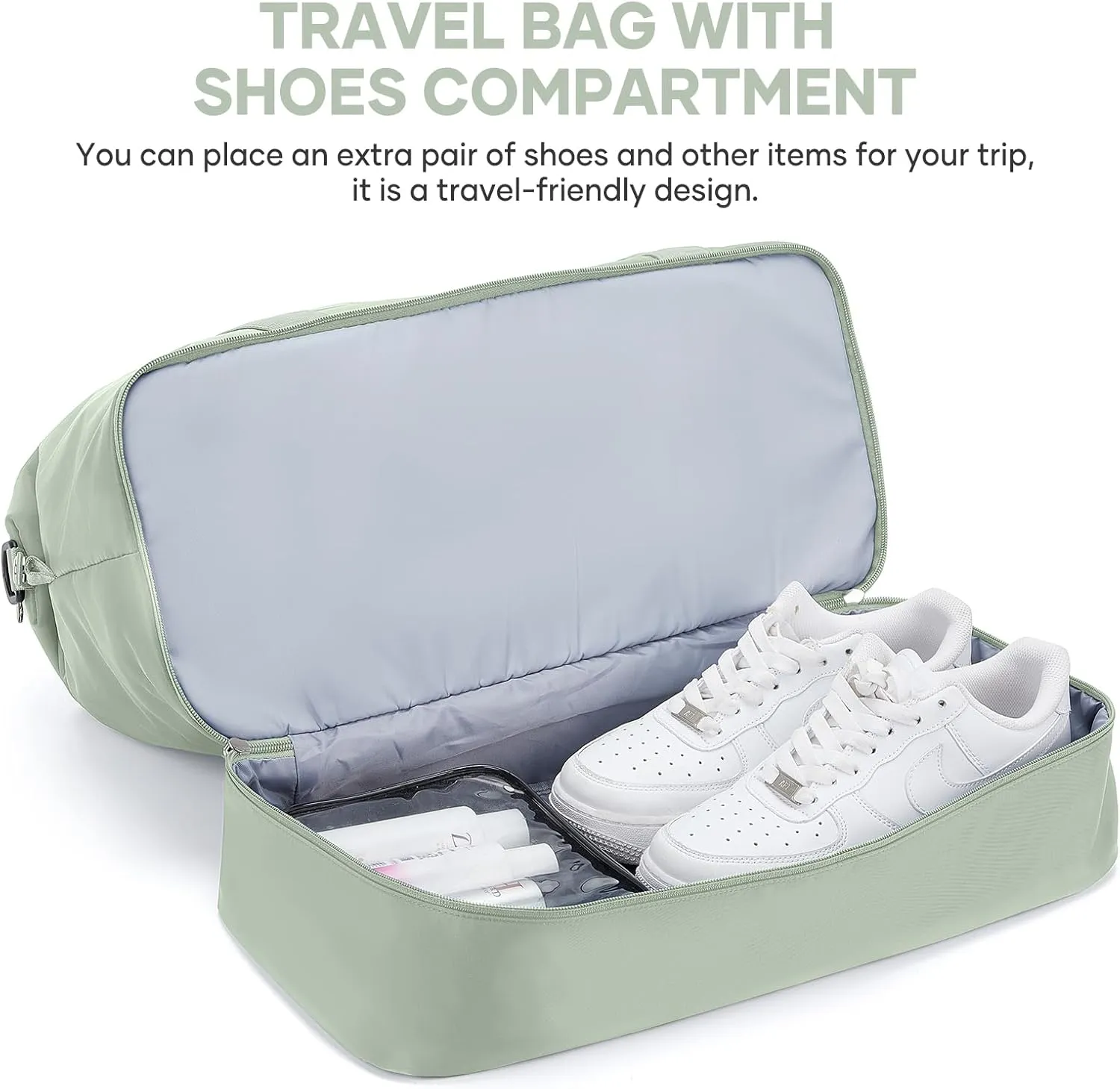 Travel Duffel Bag, Sports Tote Gym Bag, Shoulder Weekender Overnight Bag for Women