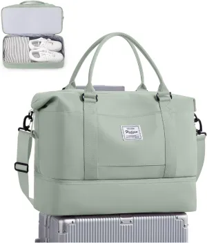 Travel Duffel Bag, Sports Tote Gym Bag, Shoulder Weekender Overnight Bag for Women