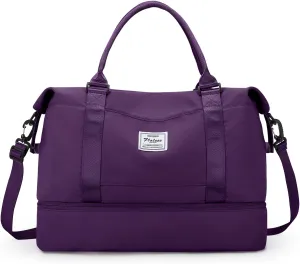 Travel Duffel Bag with Shoes Compartment, Overnight Weekender Bags for Women,Carry on Personal Item Bag
