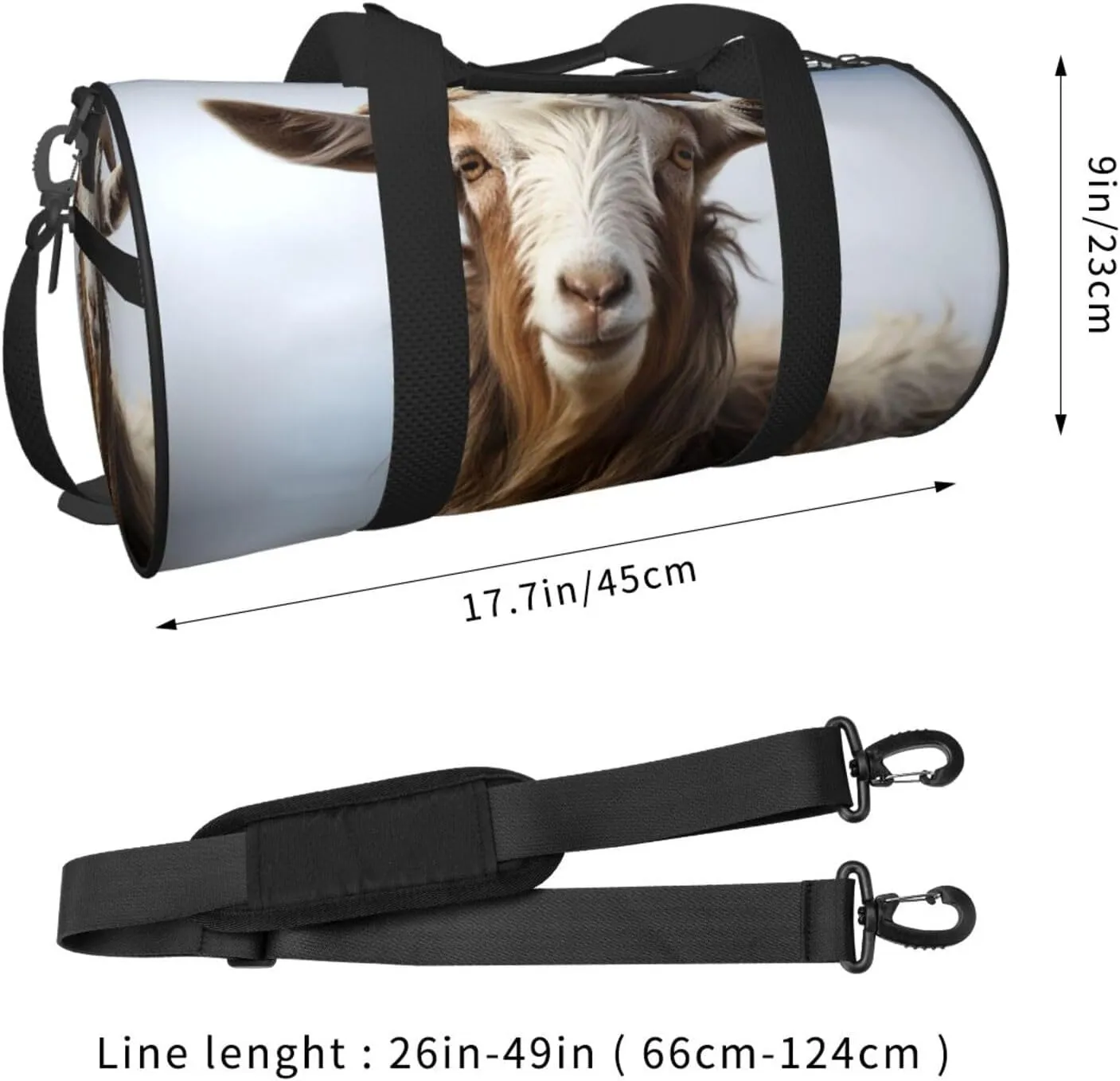 Travel Duffle Bag Weekender Bags for Men Women with Shoe Compartment Large Capacity Weekender Overnight Bag Animal Goat Carry On Tote Bags Sport Gym Bag for Travel Yoga