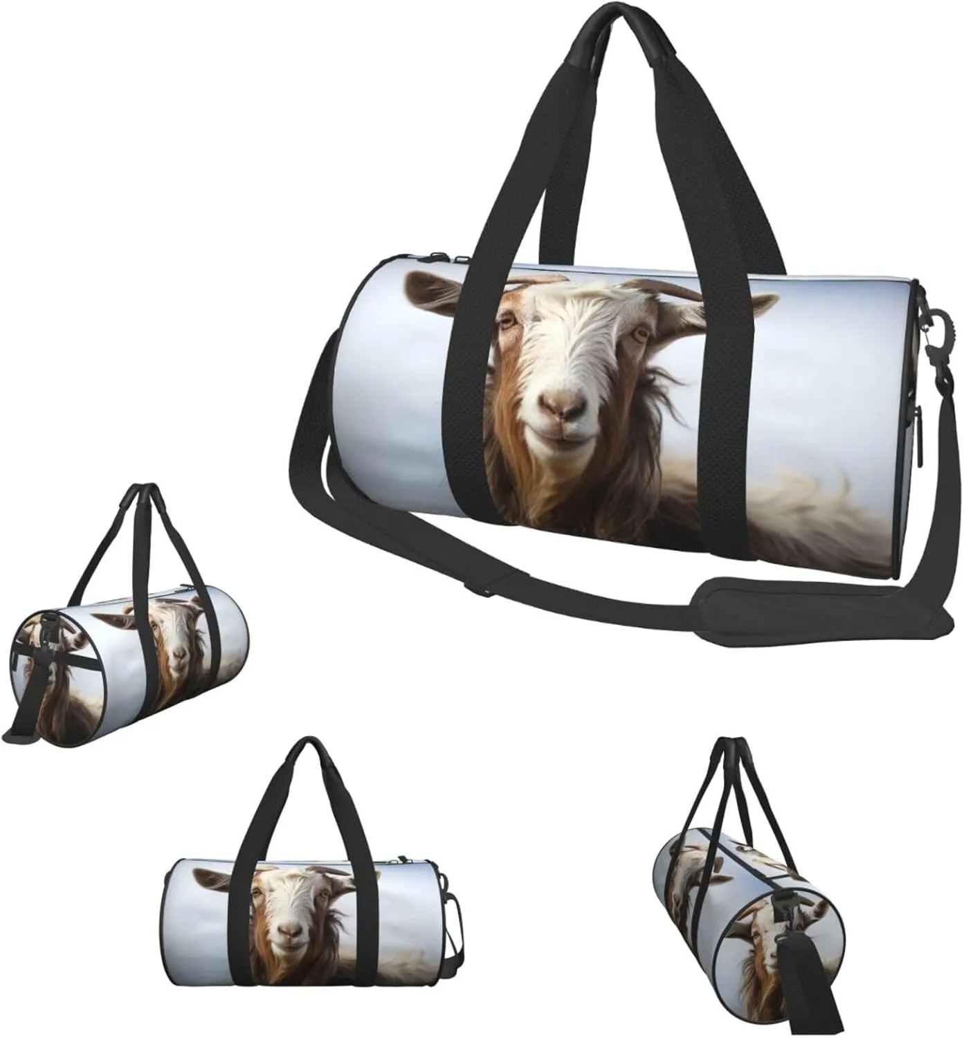 Travel Duffle Bag Weekender Bags for Men Women with Shoe Compartment Large Capacity Weekender Overnight Bag Animal Goat Carry On Tote Bags Sport Gym Bag for Travel Yoga