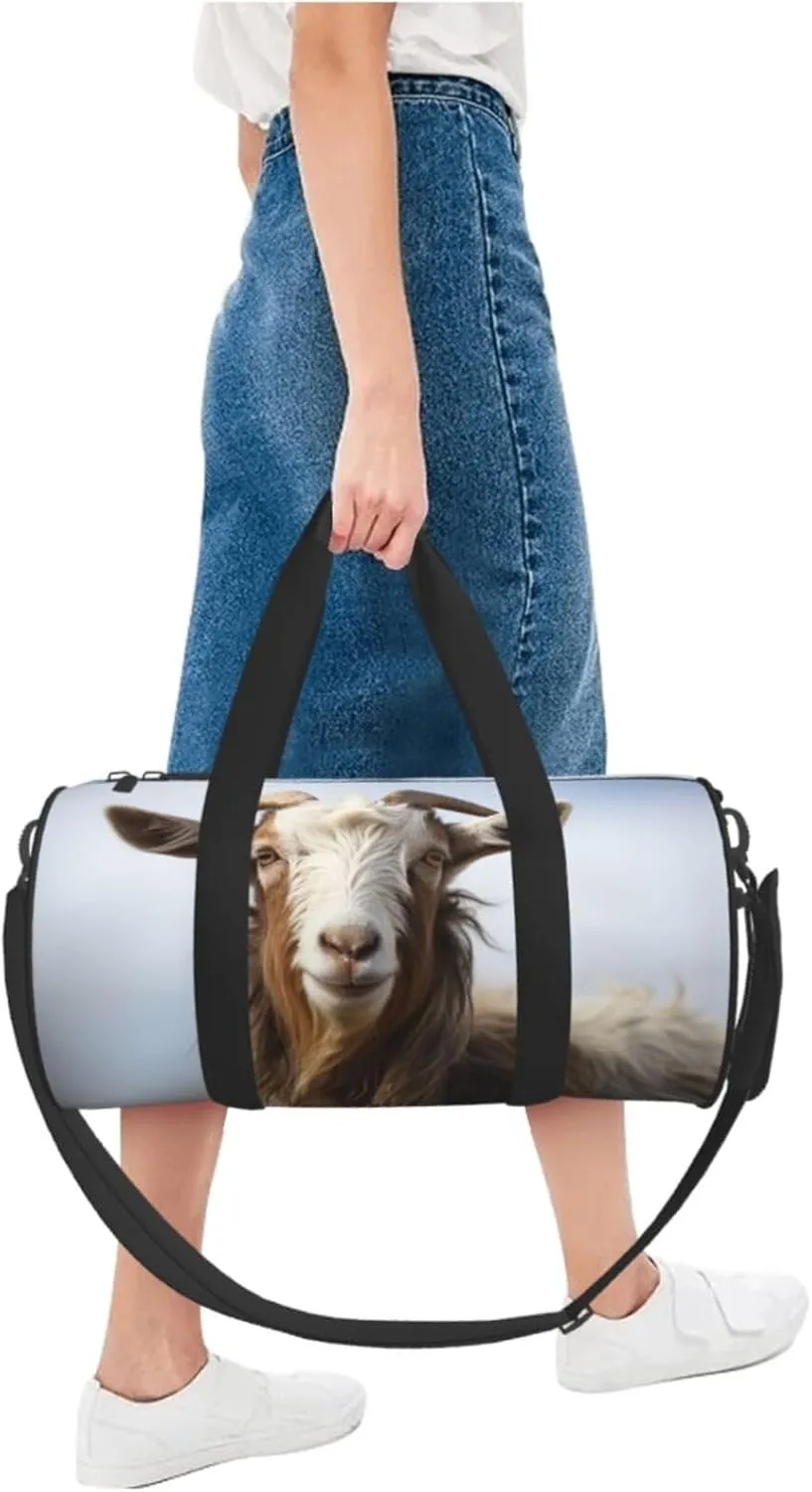 Travel Duffle Bag Weekender Bags for Men Women with Shoe Compartment Large Capacity Weekender Overnight Bag Animal Goat Carry On Tote Bags Sport Gym Bag for Travel Yoga