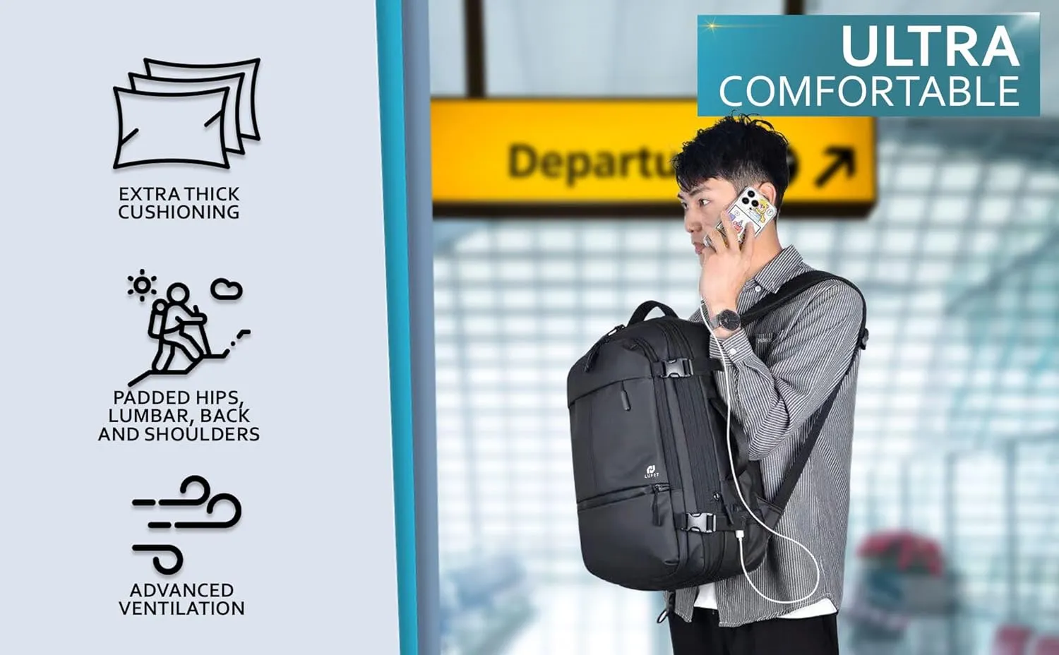 Travel Laptop Backpack, for 16' Laptop computer, Carry on bag, for Women and Men, College Students, Work, Business (Travel Laptop Backpack (Gray))