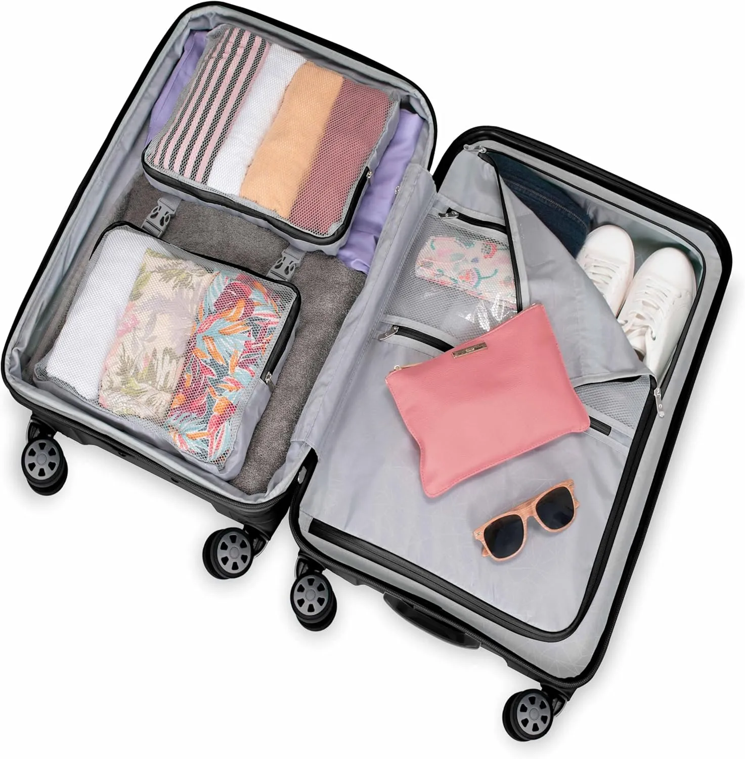 Traveler's Choice Pagosa Indestructible Hardshell Expandable Spinner Luggage, Black, Check-in Only
