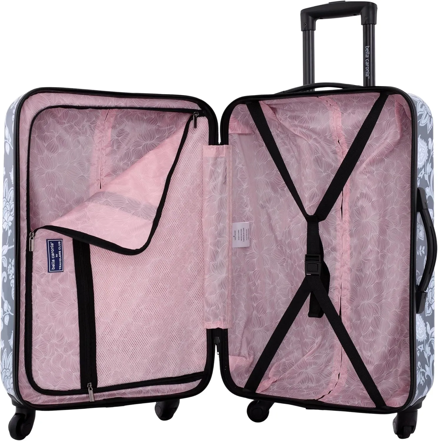 Travelers Club Bella Caronia 20" Carry-On Voguish Luggage, Royal Pattern, 3 Piece Set