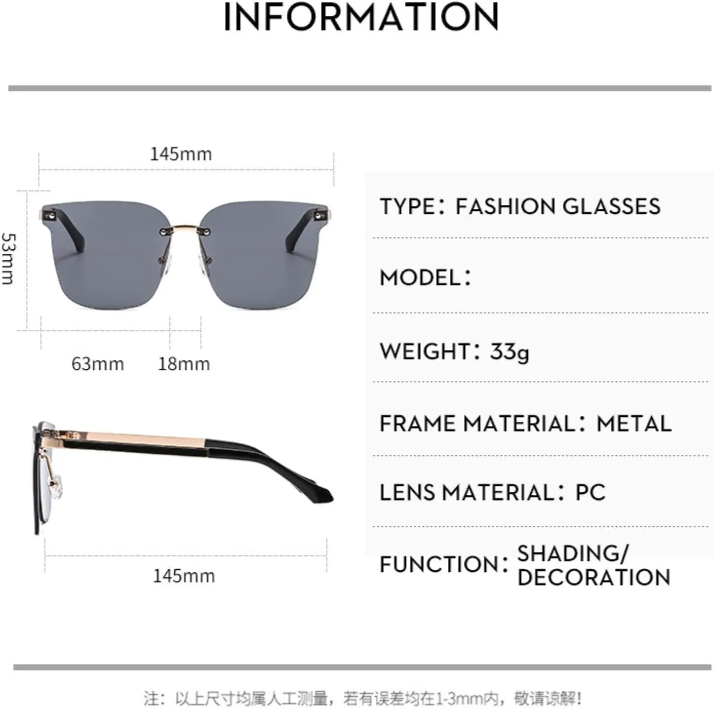 Trend Classic Rimless Sunglasses Women Men Fashion Luxury Punk Outdoors Summer Traveling Sunglasses Uv400