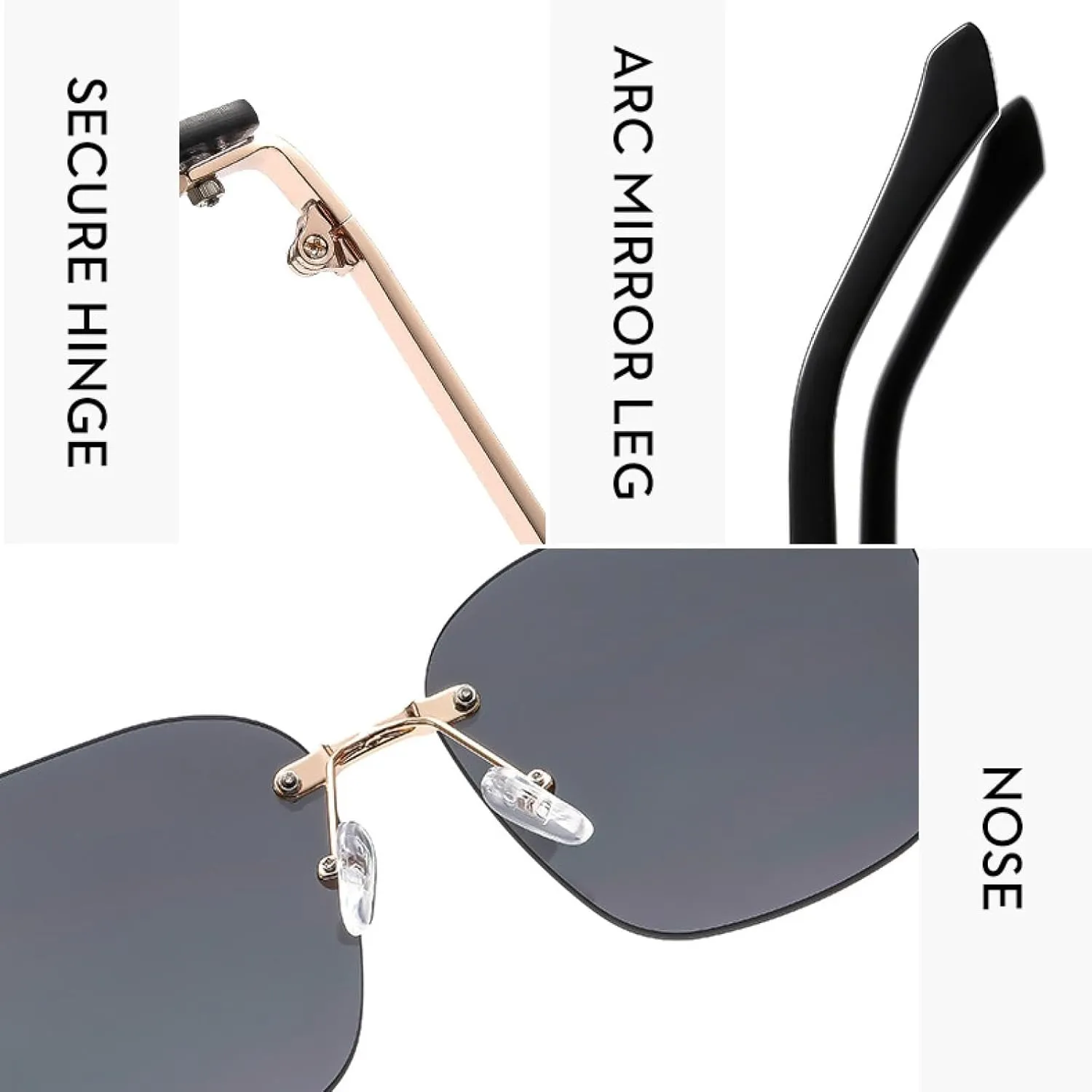 Trend Classic Rimless Sunglasses Women Men Fashion Luxury Punk Outdoors Summer Traveling Sunglasses Uv400