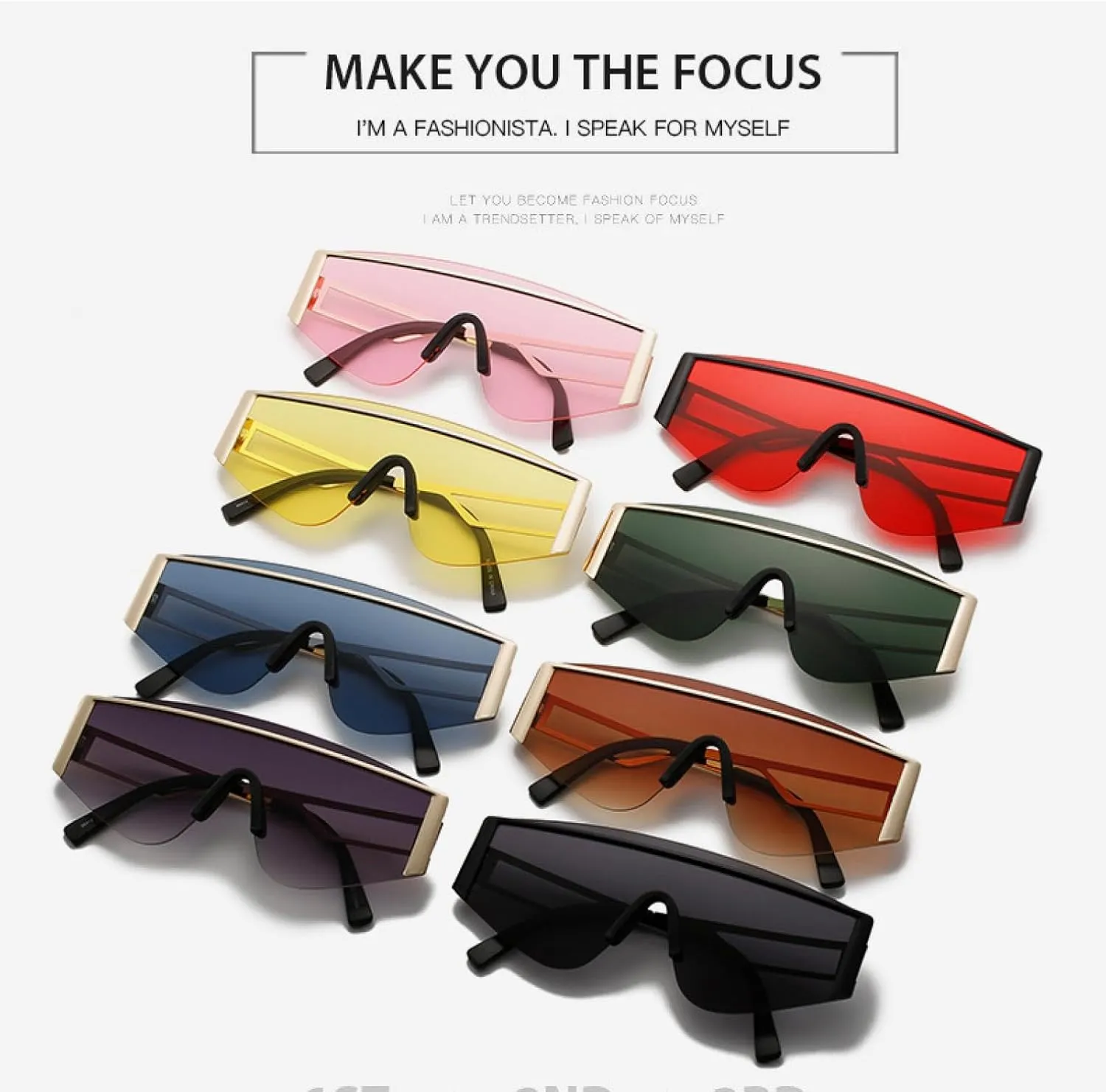 Trend Retro One Piece Sunglasses Men Women Luxury Metal Big Frame Punk Outdoor Cycling Shade Eyewear Uv400