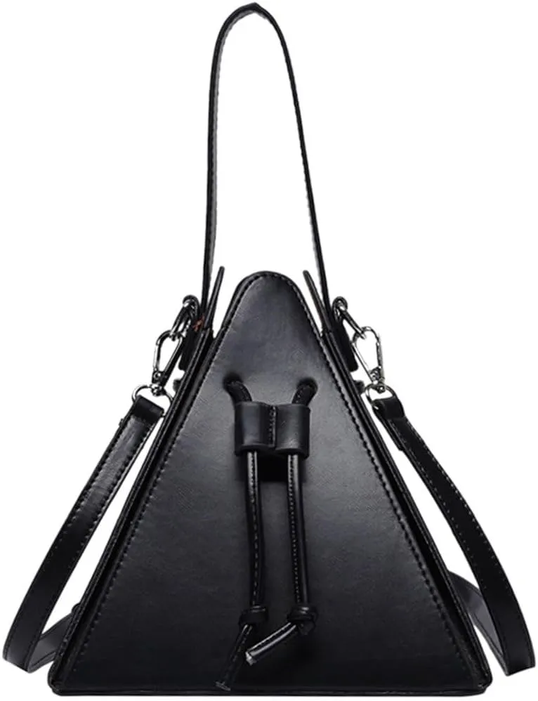 Triangle Crossbody Bag Leather Shoulder Bag Fashion Women Handbag Evening Bag for Shopping Work School Travel Casual Daily
