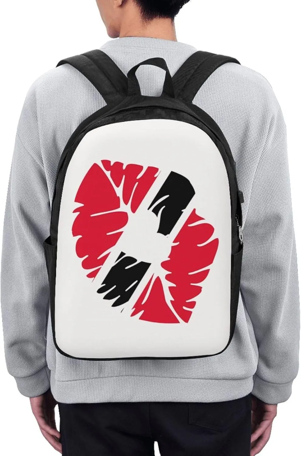 Trinidad Tobago Lips Flag Kiss Laptop Backpacks Travel Backpack Casual Business Daypack Sport Rucksack Computer Bag Fits up to 17 Inch Notebook with USB Port
