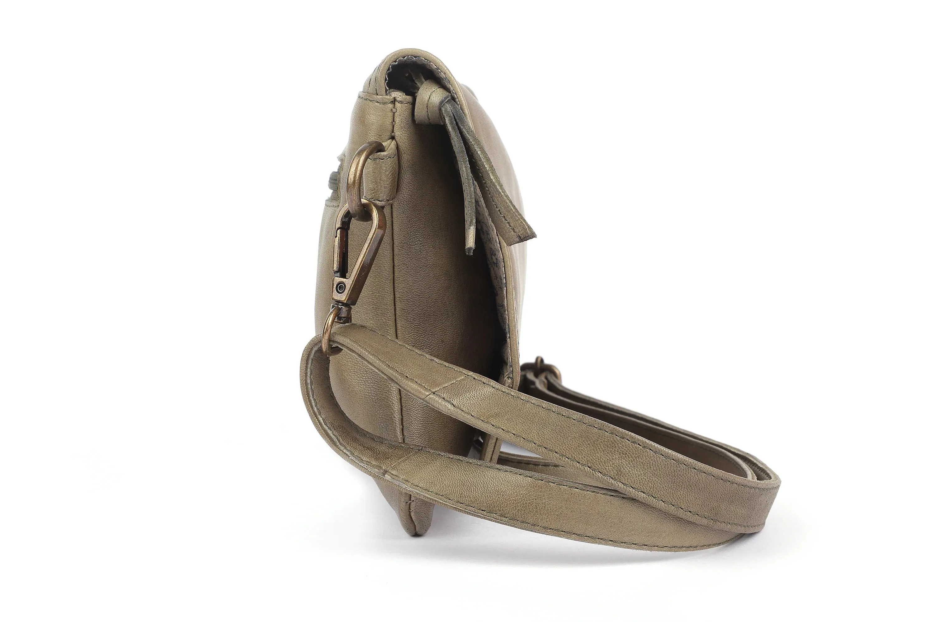 Tush Leather Cross Body - Green