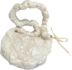 TWO KAT Metallic Quilted Shoulder Tote Purse Adjustable Strap Women, Puffer Hobo Crossbody Handbag, Lightweight Sling Bags