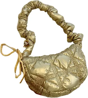 TWO KAT Metallic Quilted Shoulder Tote Purse Adjustable Strap Women, Puffer Hobo Crossbody Handbag, Lightweight Sling Bags