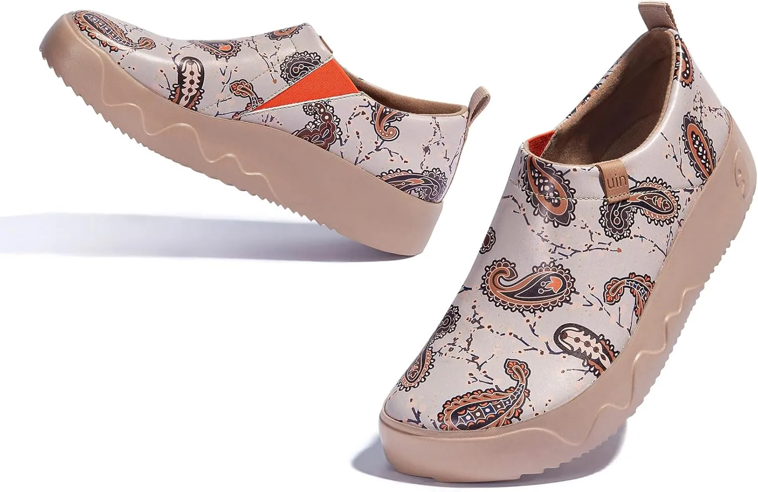 UIN Women's Art Travel Walking Shoes Slip On Casual Lightweight Wide Toe Fashion Sneaker Toledo Ⅸ