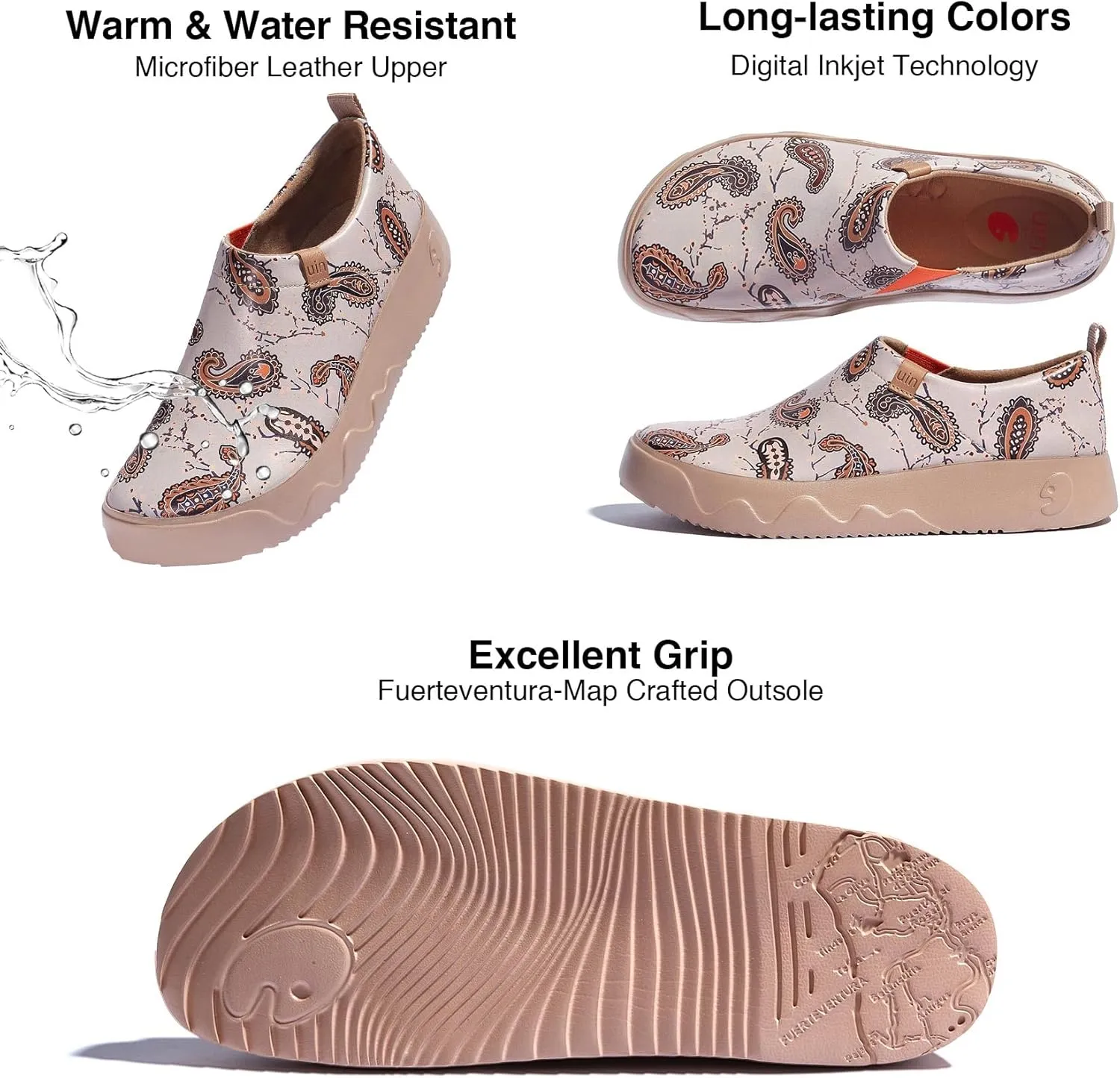 UIN Women's Art Travel Walking Shoes Slip On Casual Lightweight Wide Toe Fashion Sneaker Toledo Ⅸ
