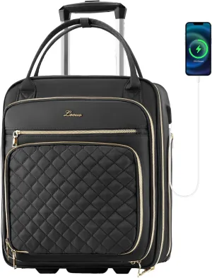 Under Seat Luggage with Wheels for Women Men, Airline Approved Underseat Carry on Luggage for Airplanes, Small Personal Item Travel Bag for Short Trip
