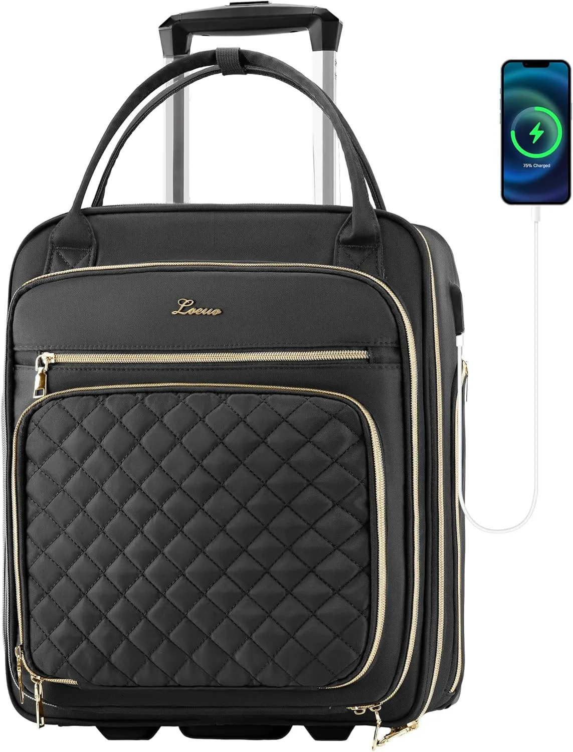 Under Seat Luggage with Wheels for Women Men, Airline Approved Underseat Carry on Luggage for Airplanes, Small Personal Item Travel Bag for Short Trip