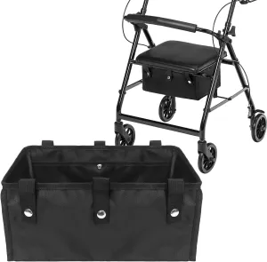 Under Seat Rollator Bags, Four Wheel Drive Walker Basket, Reusable Walker Bags for Rolling Walker, Rollator Basket Accessory for Women Men Seniors, Storage Ipad, Books, and Essentials