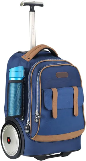 UNIKER Rolling Laptop Bag for 14 Inch Laptop,Roller Bag,Backpack with Wheels,20 Inch Wheeled Computer Bag (Blue)