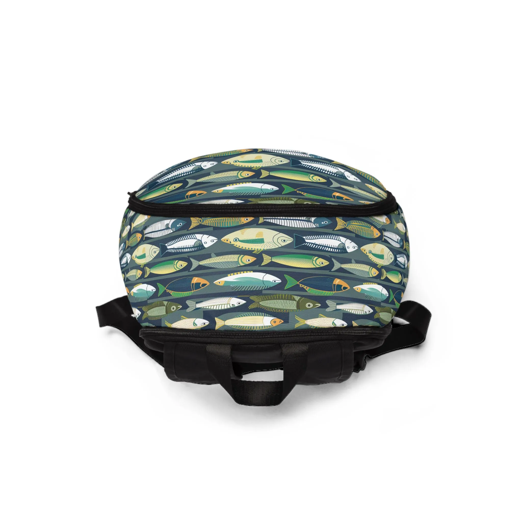 Unisex Fabric Backpack - Fish Line