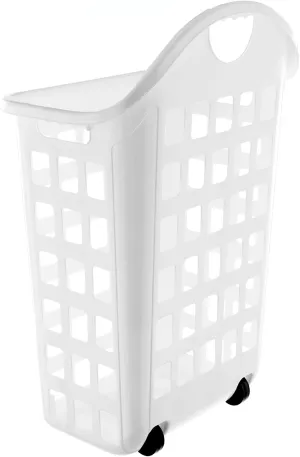 United Solutions LN0435 2 Bushel Rolling Hamper in White