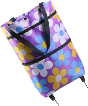 Unomor Grocery Cart Wheels Large Capacity Portable Shopping Pouch for Family Friends