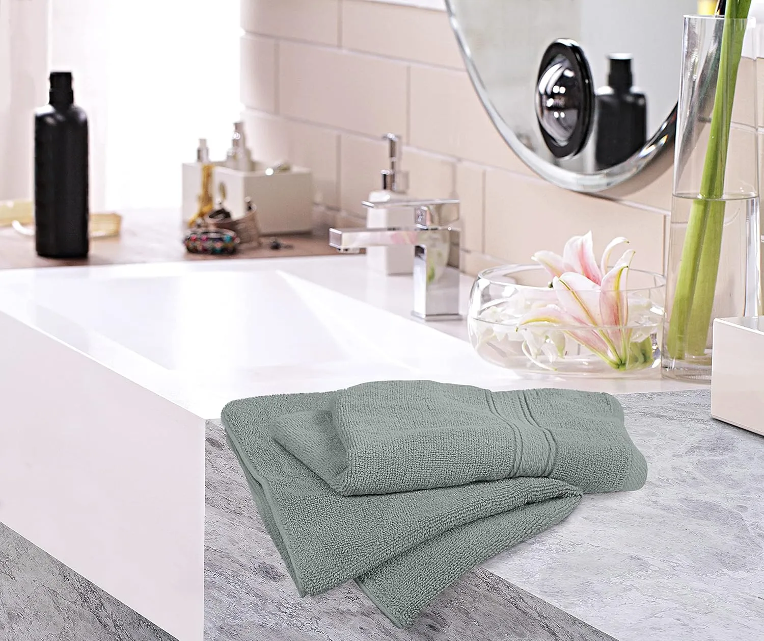 Utopia Towels [6 Pack Premium Hand Towels Set, (16 x 28 inches) 100% Ring Spun Cotton, Ultra Soft and Highly Absorbent 600GSM Towels for Bathroom, Gym, Shower, Hotel, and Spa (Cool Grey)