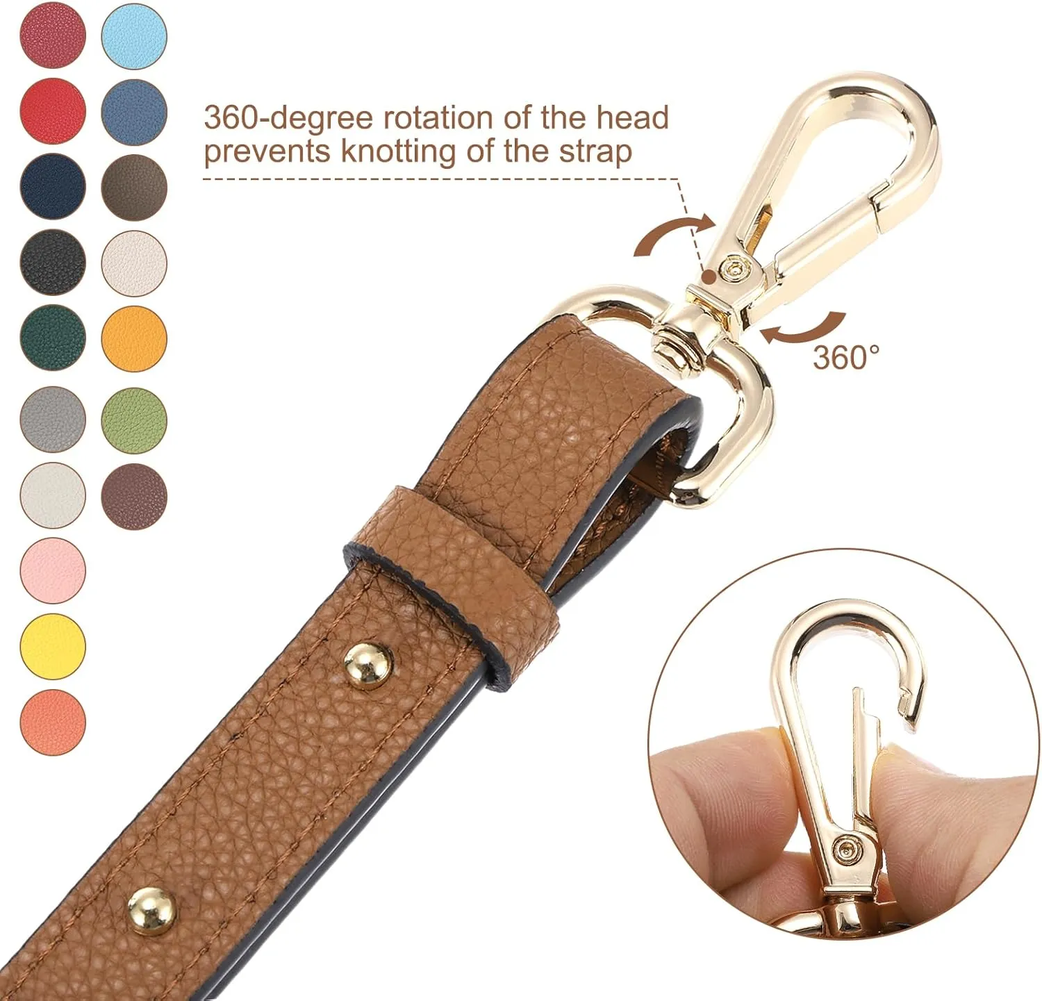 uxcell Leather Purse Strap, Adjustable Crossbody Replacement Straps for Handbags, Shoulder Bag