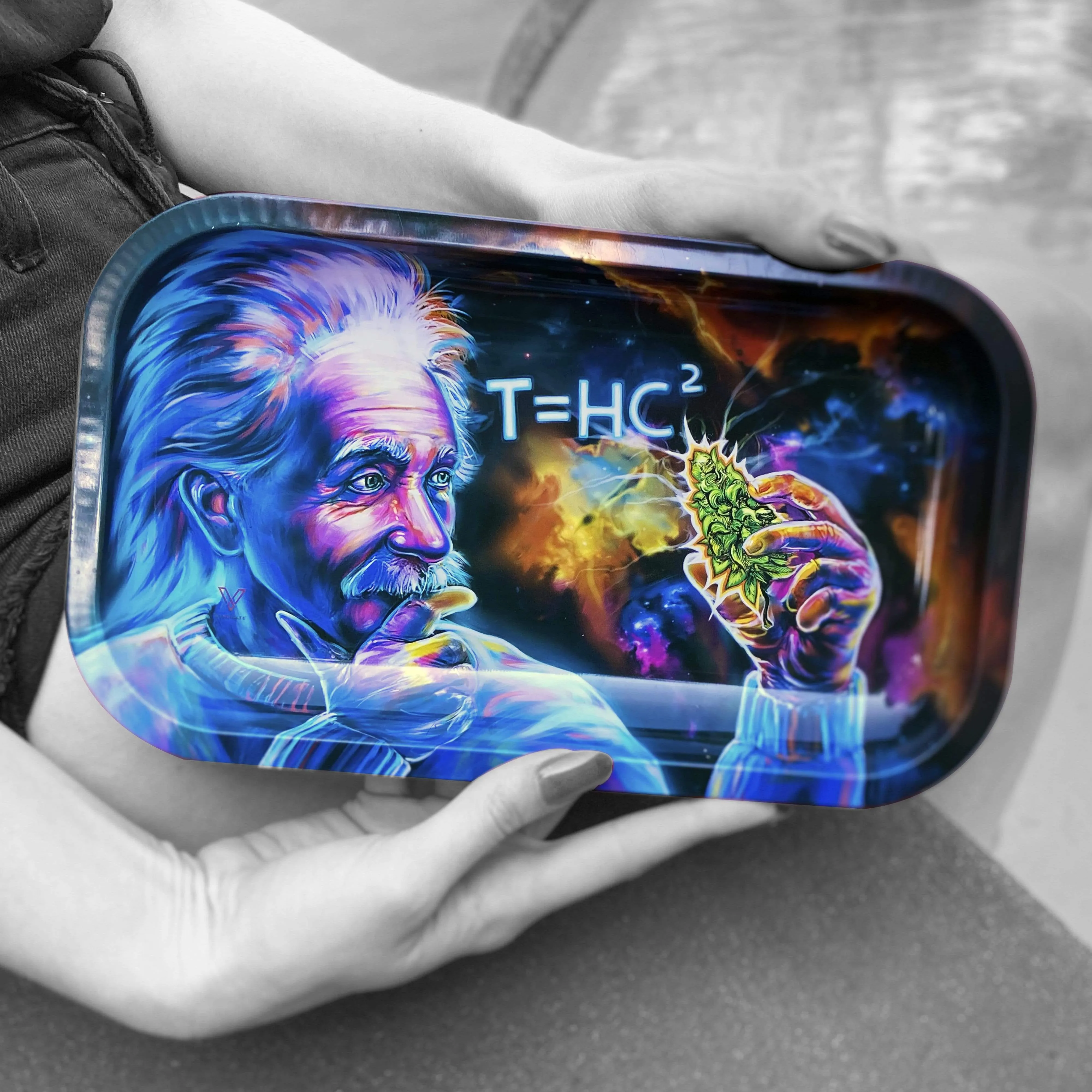 V Syndicate Einstein Black Hole Metal Rolling Tray - Durable & Vivid Design