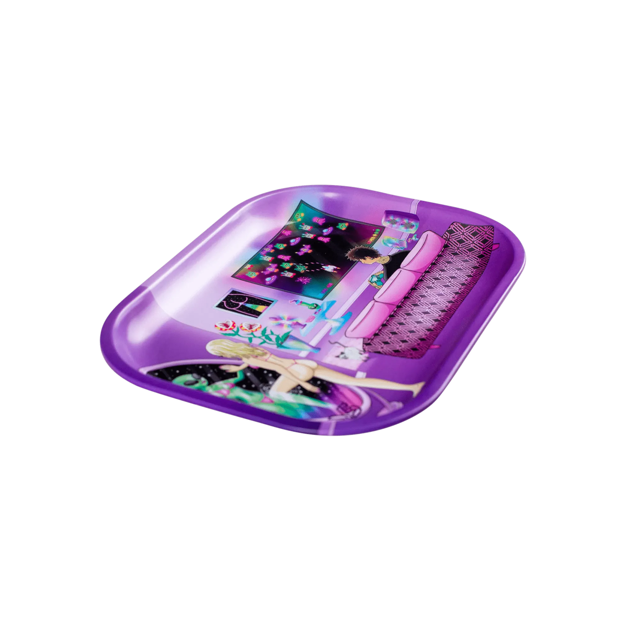 V Syndicate Vibrant Reflections Metal Rolling Tray - Durable & Easy-Clean