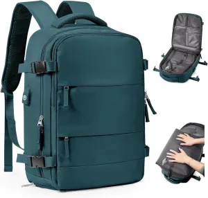 Vacuum Backpack Travel Laptop Backpacks For Women Men Carry On Backpack With Vacuum Compression Bags Seal Packing Personal Item Travel Bag Airback Backpacks Without Pump Peacock Blue
