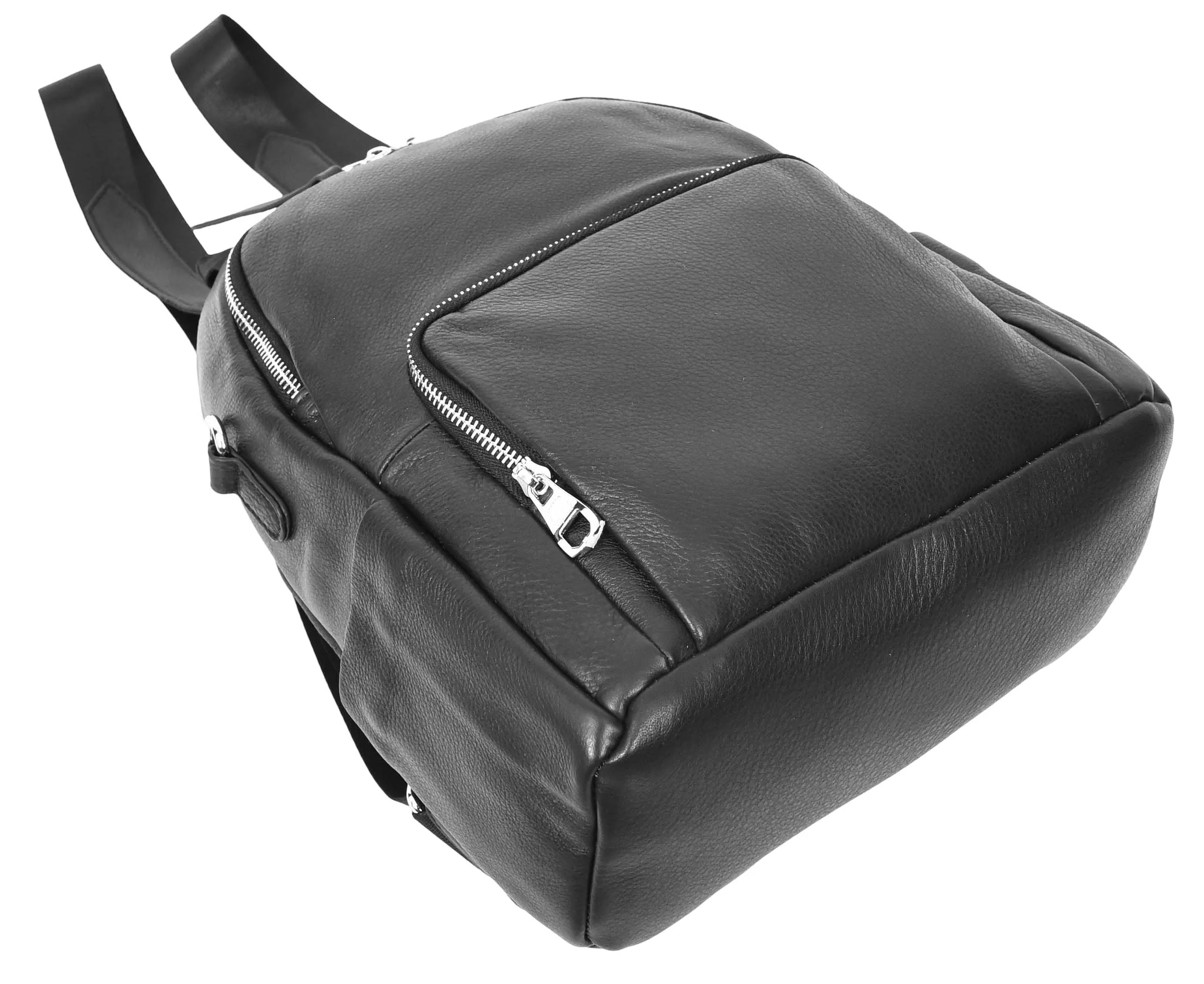 Vancouver Women's Genuine Leather Casual Organiser Backpack Black