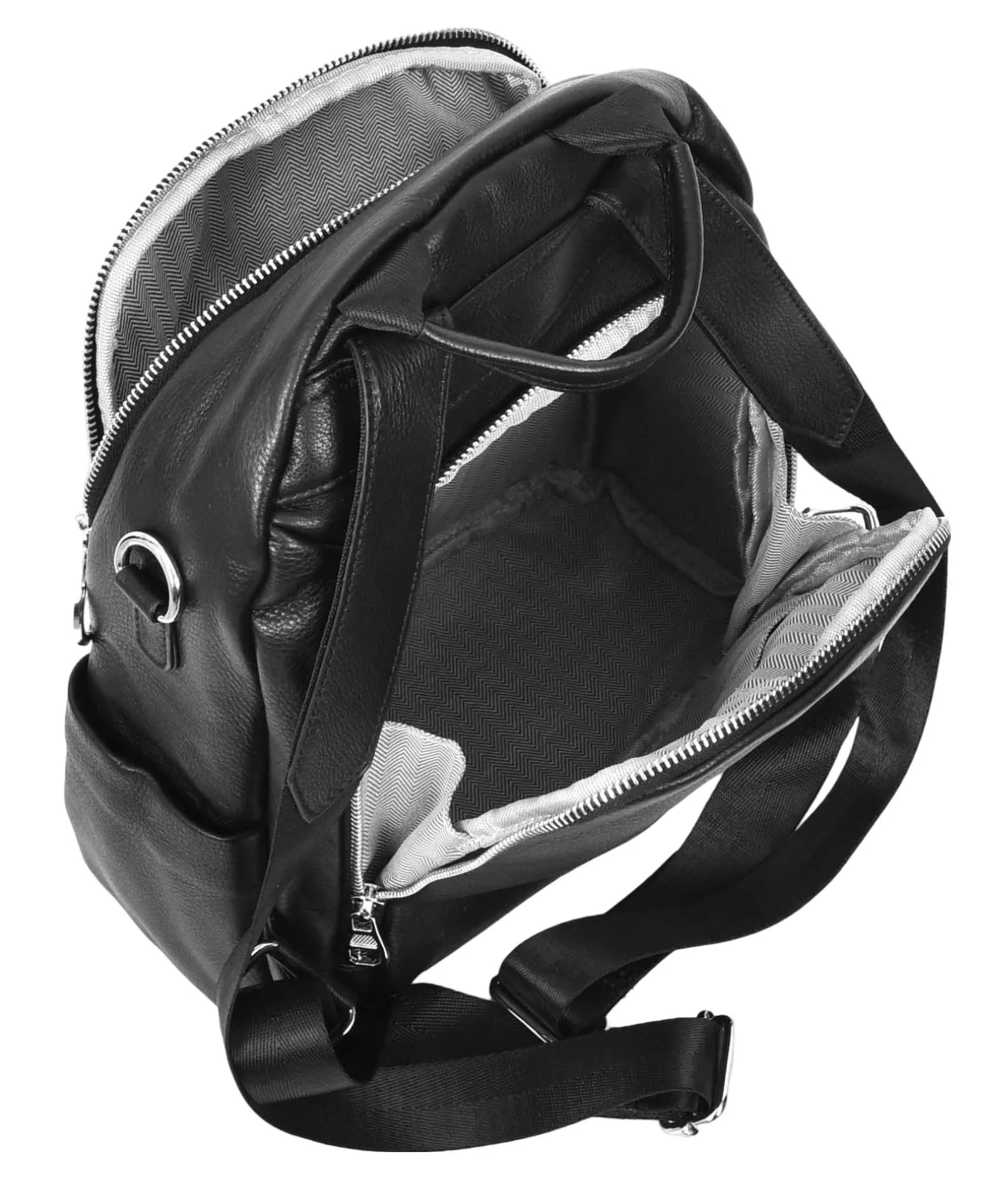 Vancouver Women's Genuine Leather Casual Organiser Backpack Black