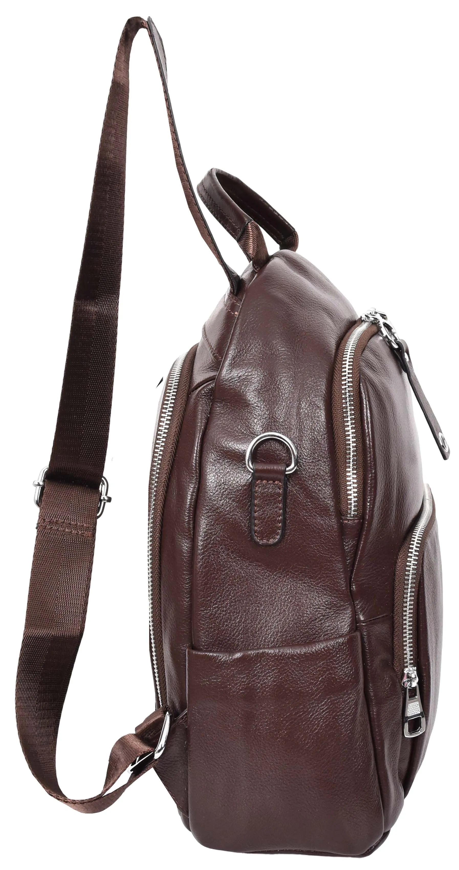 Vancouver Women's Genuine Leather Casual Organiser Backpack Coffee