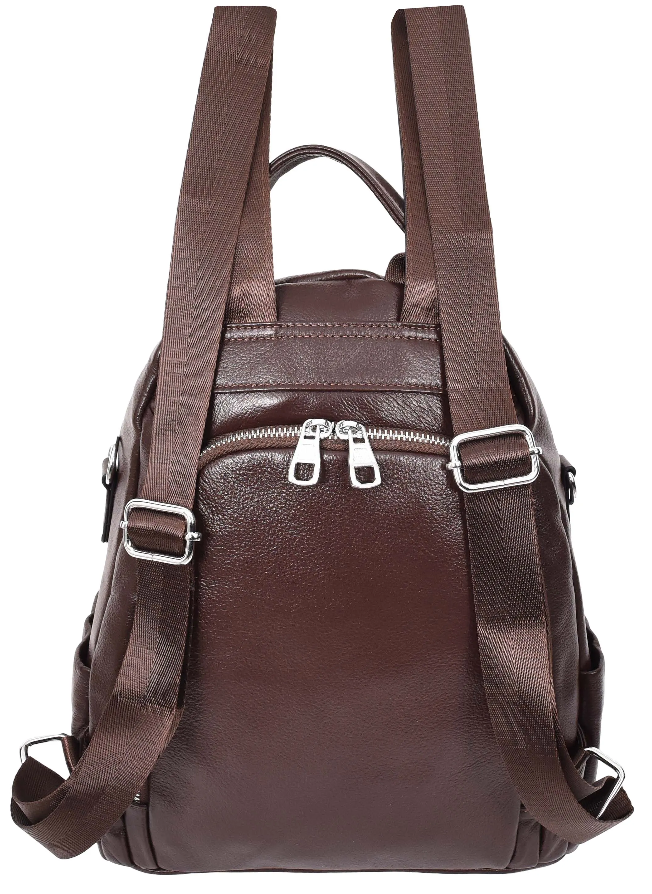 Vancouver Women's Genuine Leather Casual Organiser Backpack Coffee