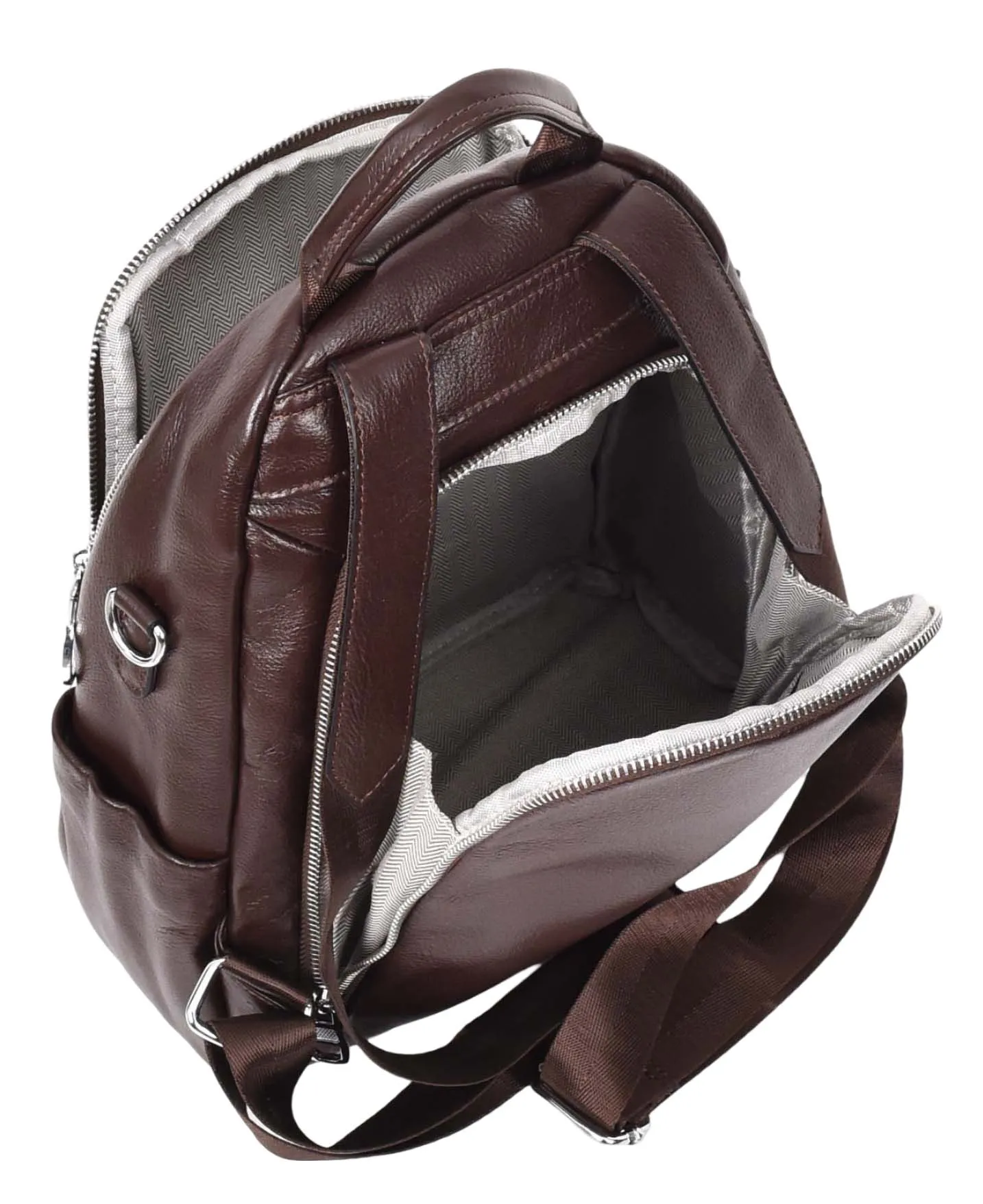 Vancouver Women's Genuine Leather Casual Organiser Backpack Coffee