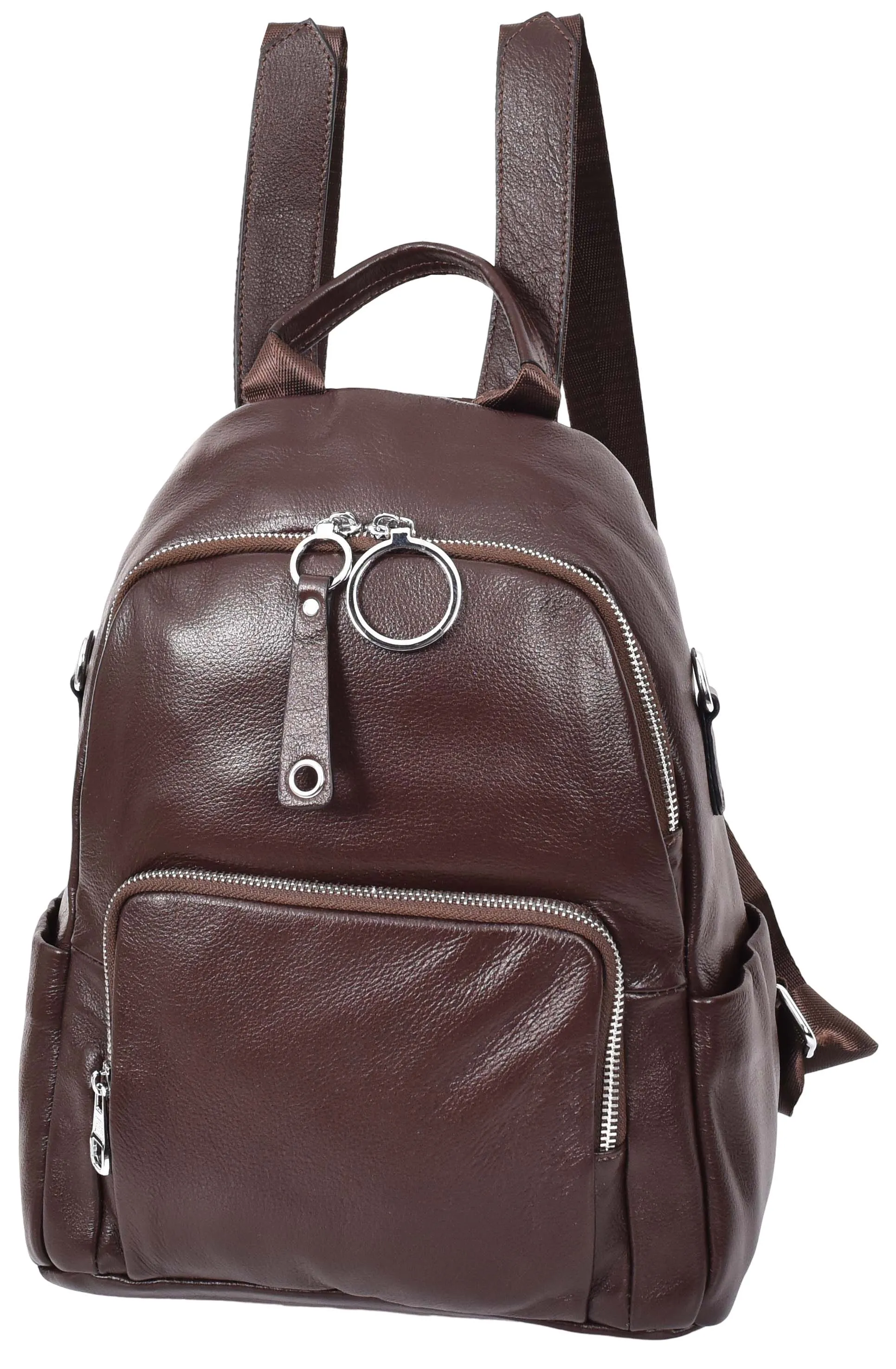 Vancouver Women's Genuine Leather Casual Organiser Backpack Coffee