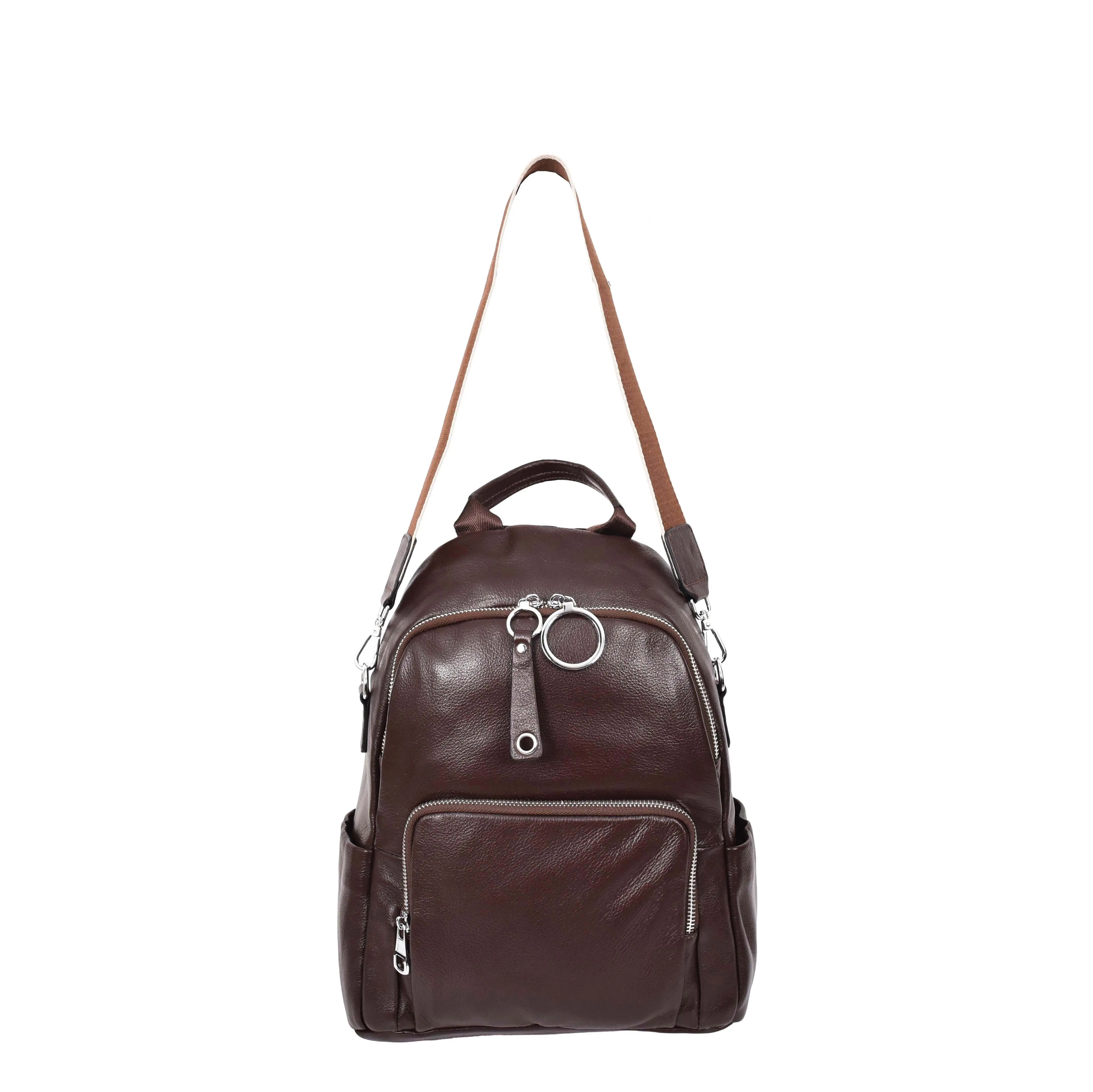 Vancouver Women's Genuine Leather Casual Organiser Backpack Coffee
