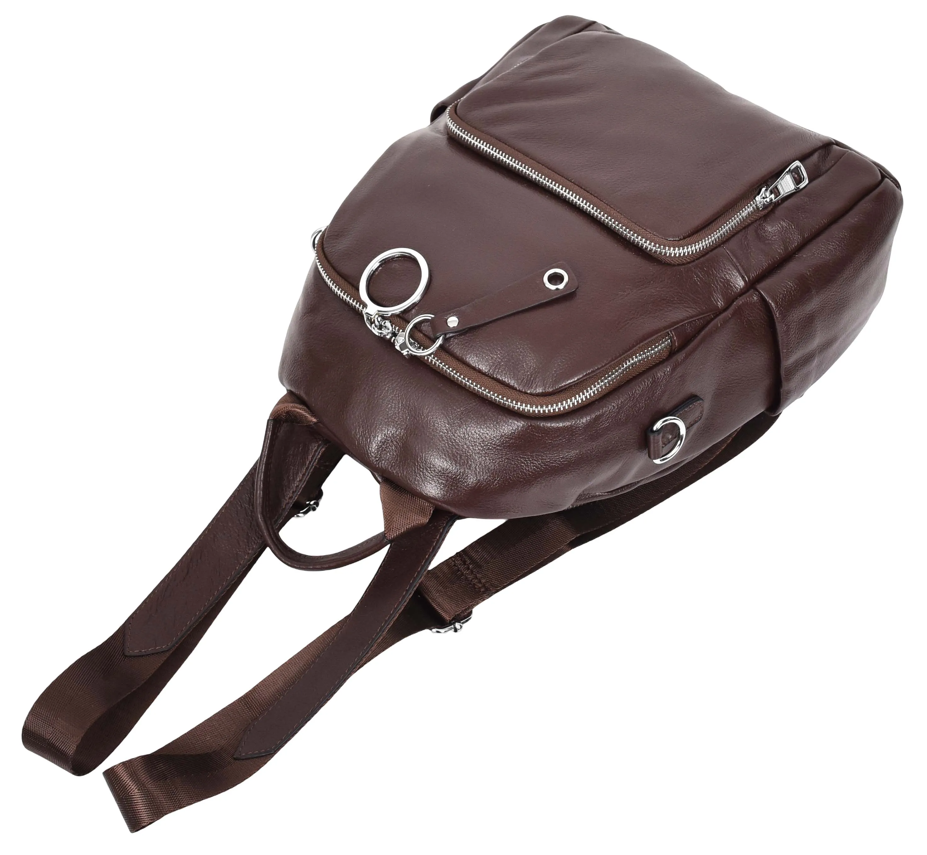Vancouver Women's Genuine Leather Casual Organiser Backpack Coffee